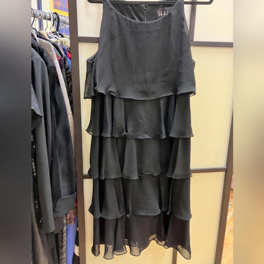 Black ruffle dress